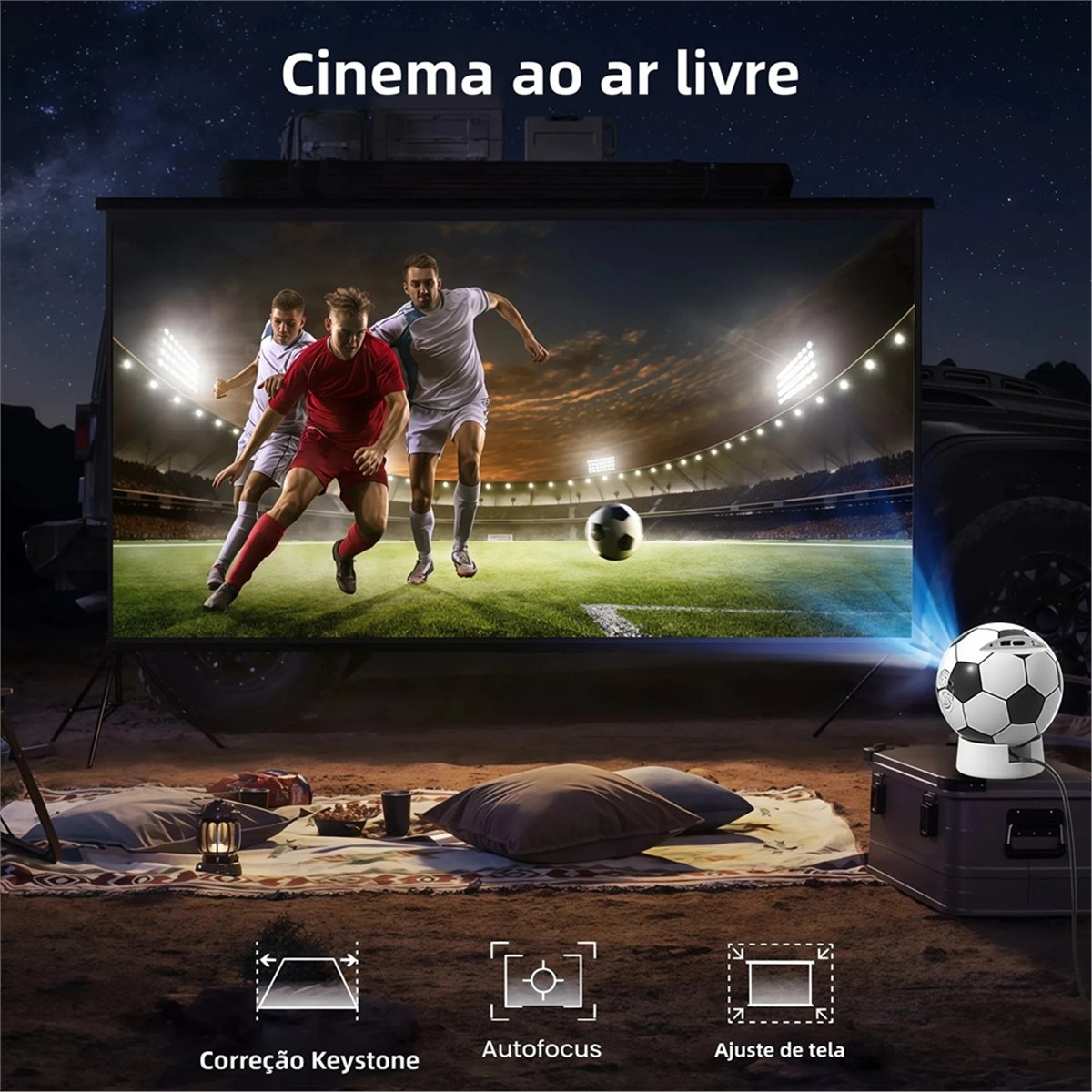 Home Cinema Portable - Punctual- Q8 Portable Mini Projector 4K