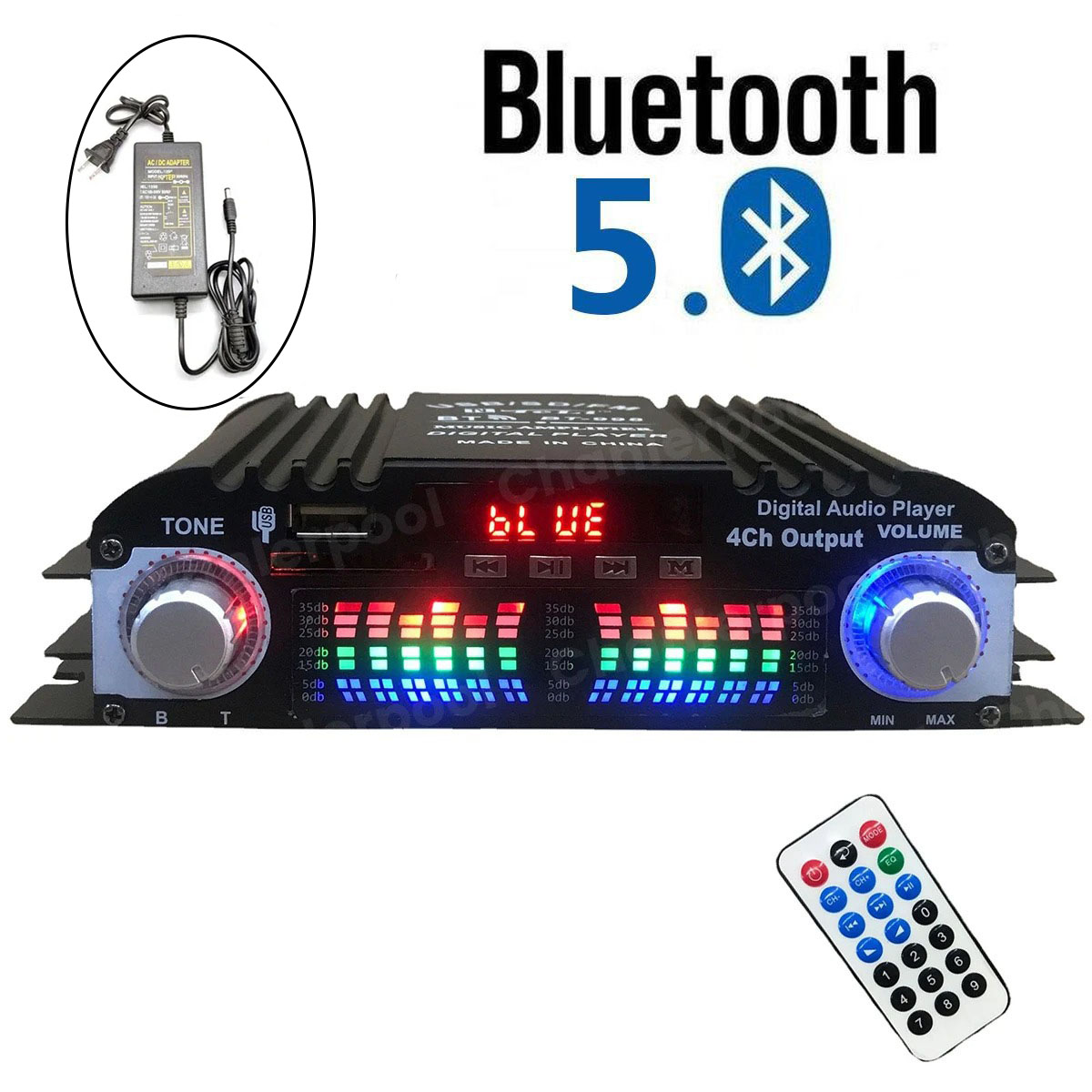 Home Cinema Audio System - HiFi Sound Amplifier 4 Channel Digital