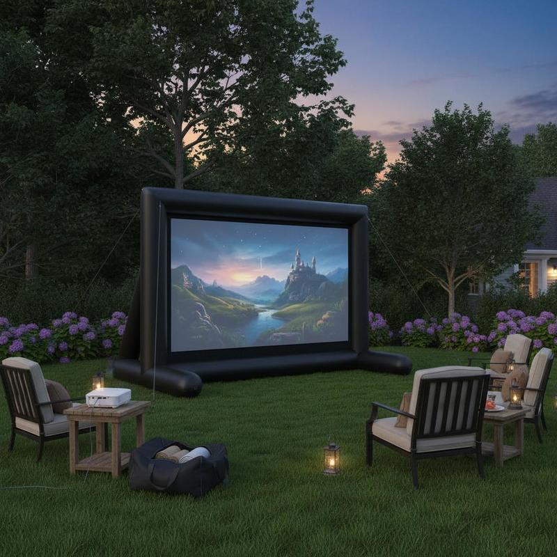 Home Cinema Portable - 18FT Blow-up Projection Screen For Backyard