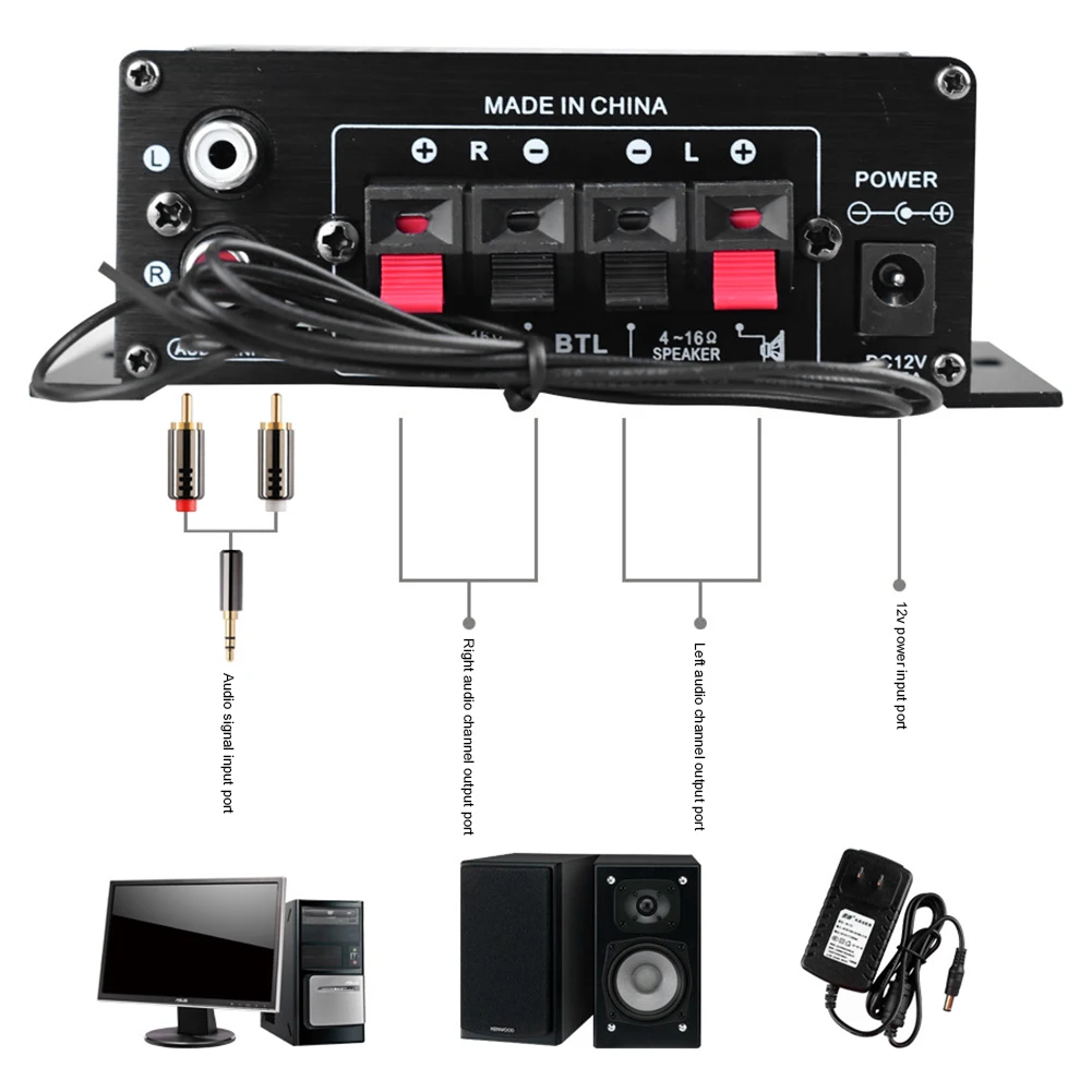 AK-370 Bluetooth Amplifier Pow - Home Cinema Audio System 评论和价格