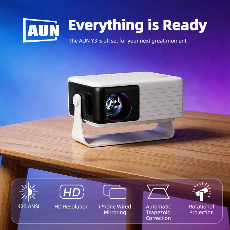 AUN Y3 MINI Projector Home The - Home Cinema Complet 评论和价格