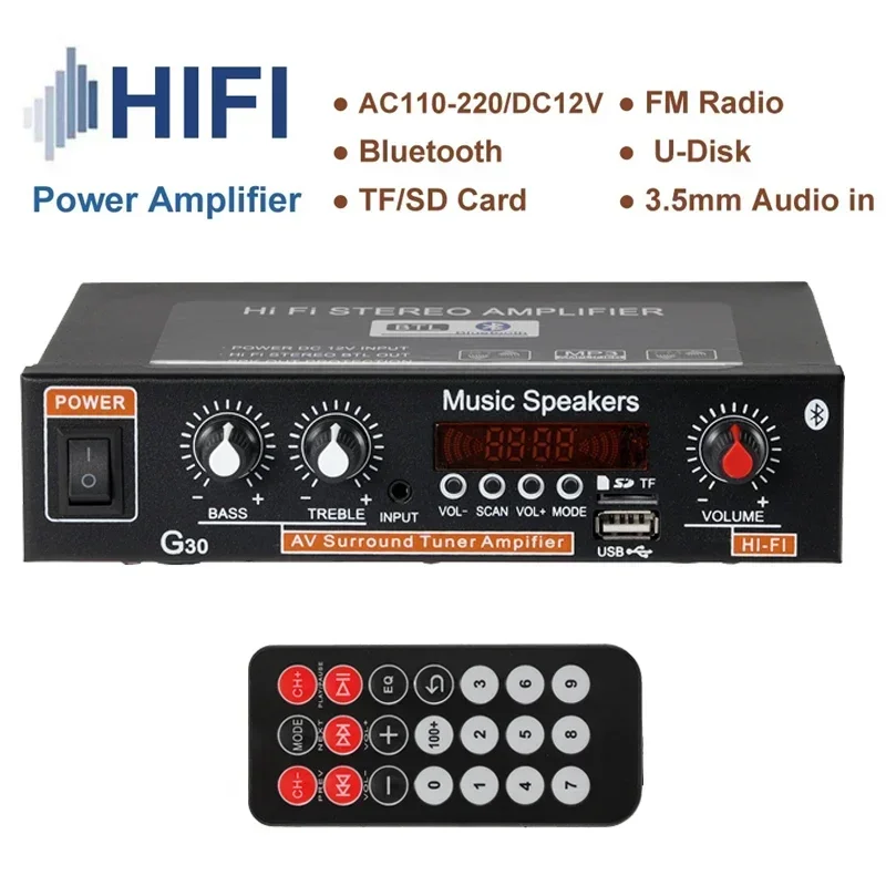 G30 Audio Amplifier 45Wx2 Chan - Home Cinema Audio System 评论和价格