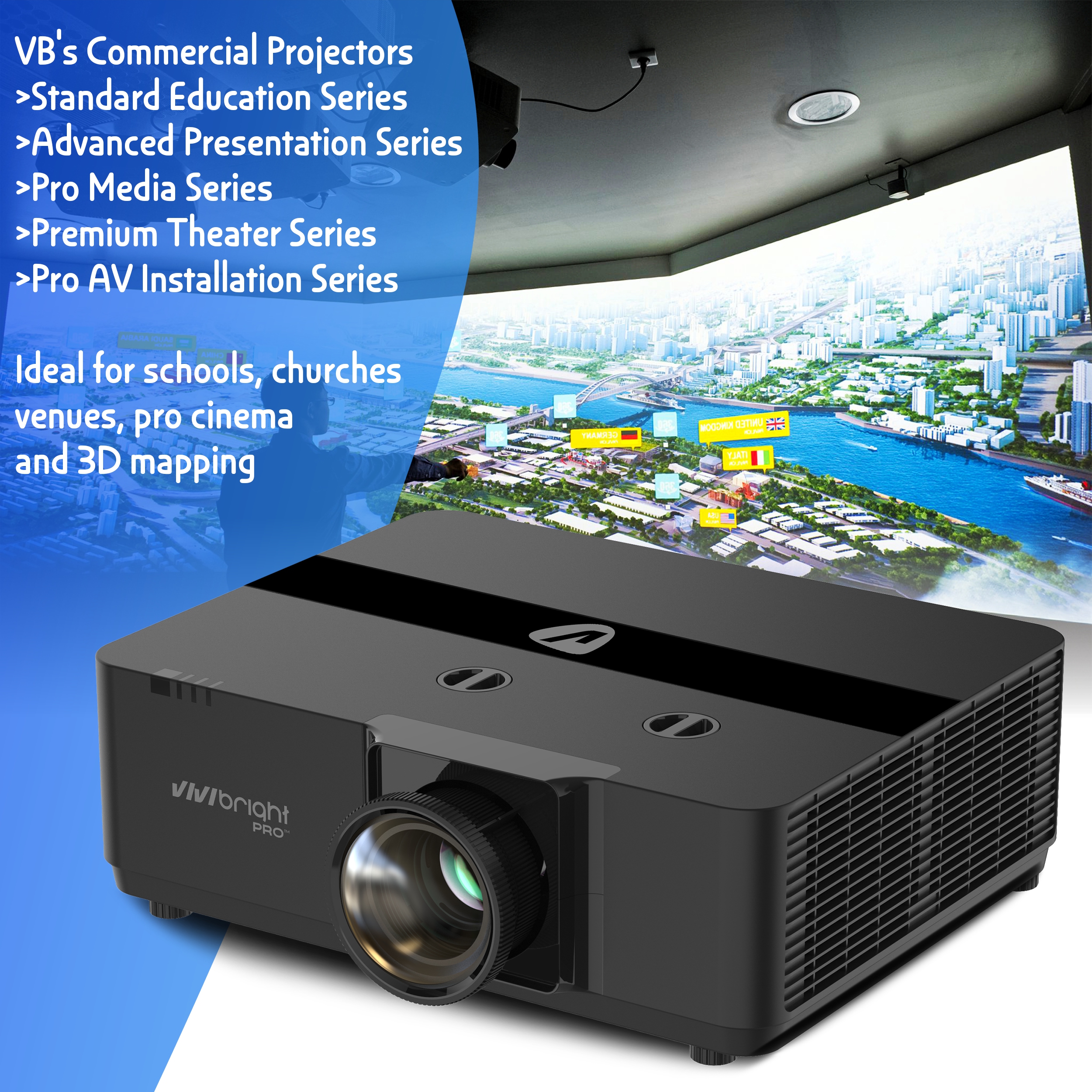 VIVIBRIGHT KD2000UCST Projecto - Home Cinema Ultra Short Throw Projector 评论和价格