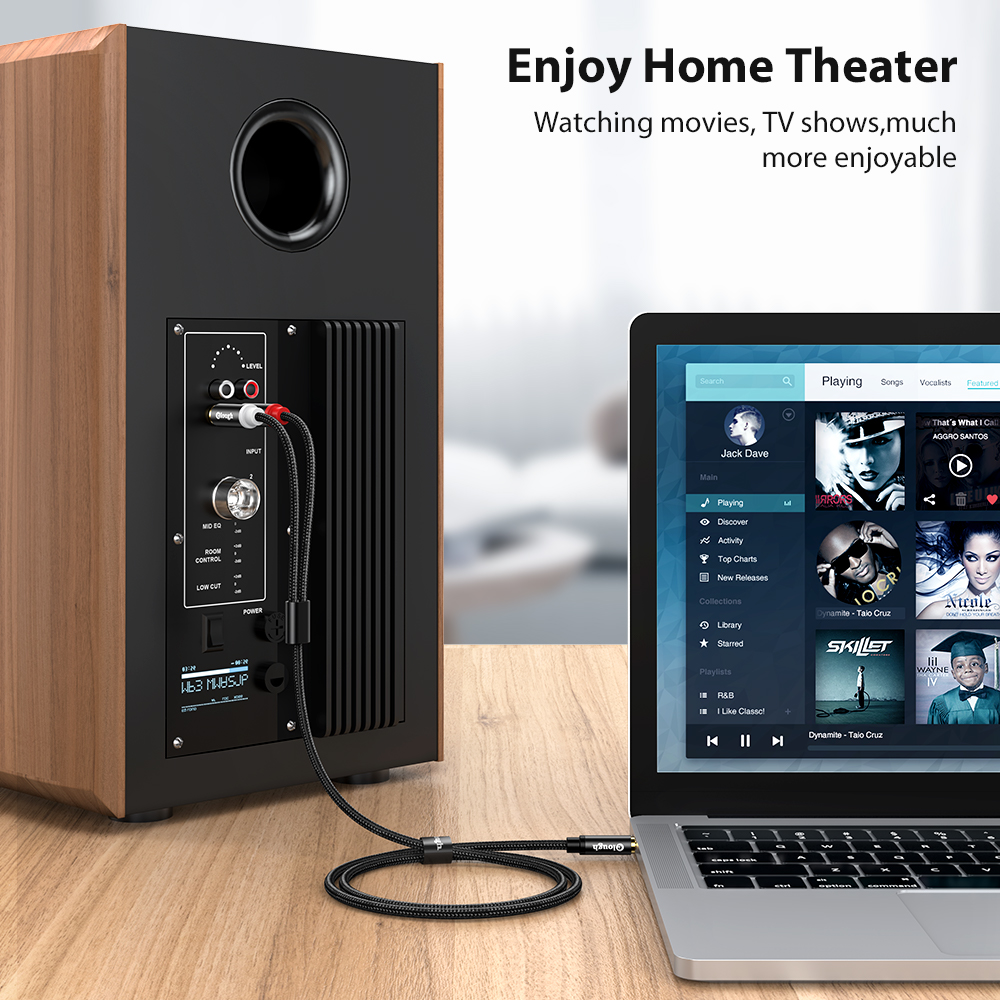 Elough RCA Cable AUX RCA Speak - Home Cinema Furniture 评论和价格