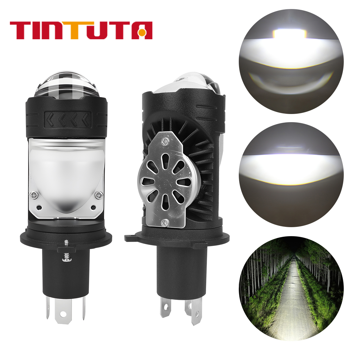 1/2pcs H4 LED Motorcycle Headl - Projector Lamp Replacement 评论和价格