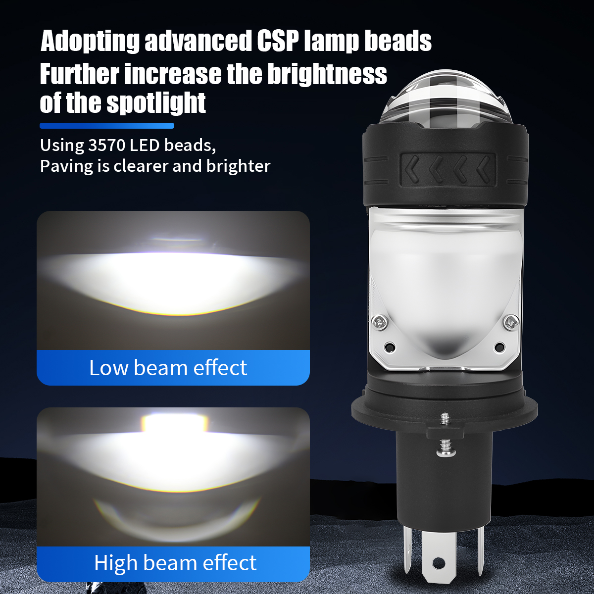 1/2pcs H4 LED Motorcycle Headl - Projector Lamp Replacement 评论和价格