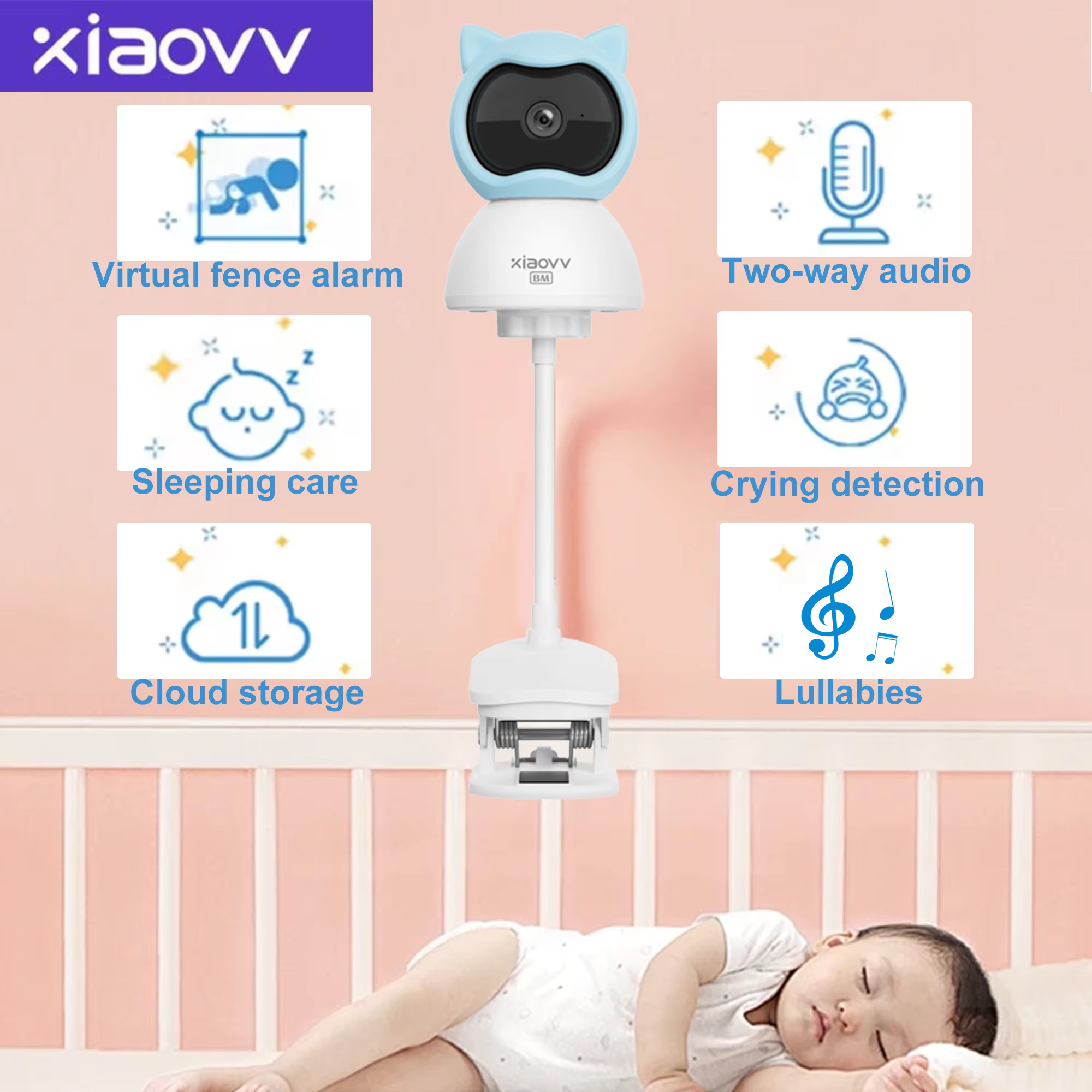 4MP WiFi xiaovv indoor Baby Mo - Home Cinema Hd 评论和价格