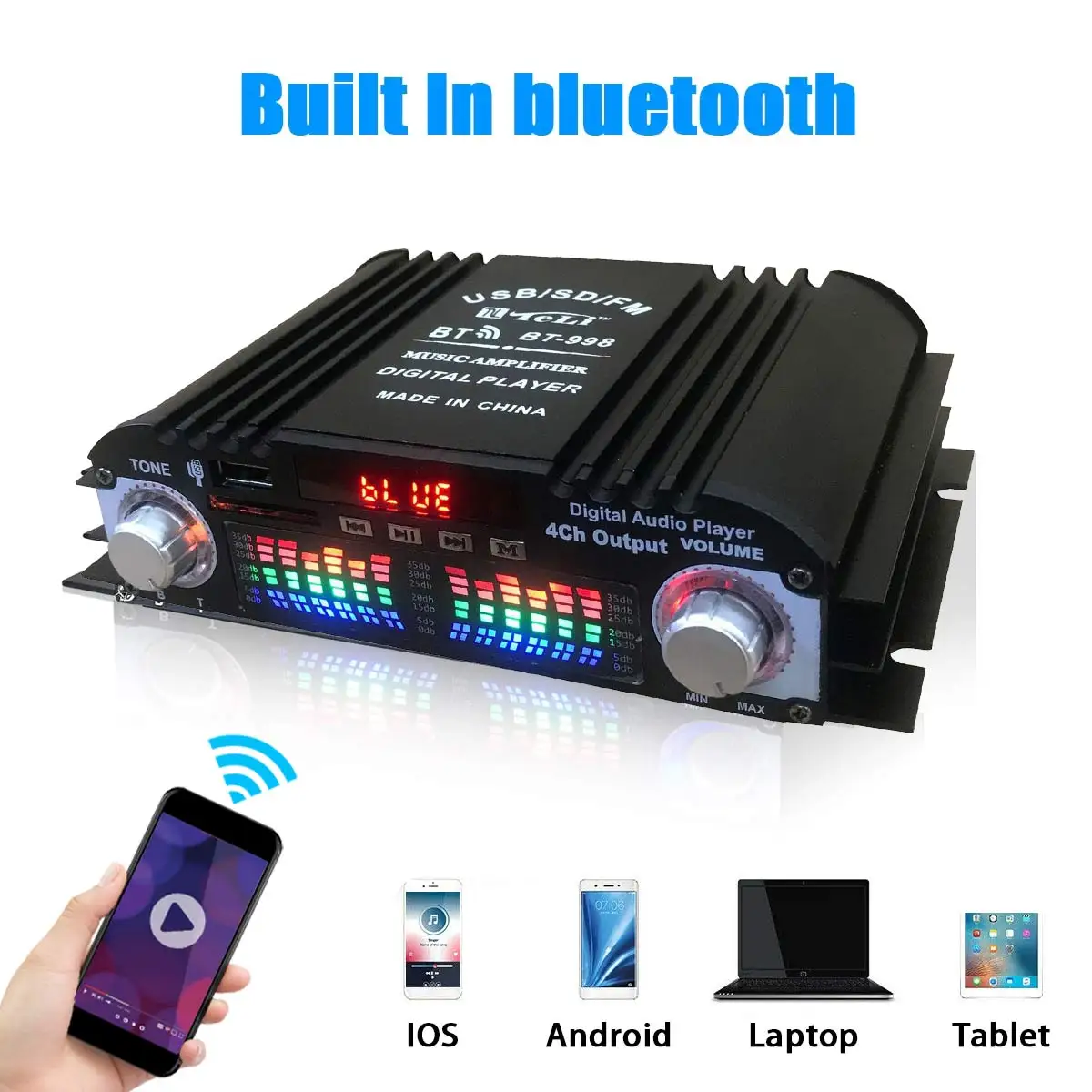 HiFi Sound Amplifier 4 Channel - Home Cinema Audio System 评论和价格