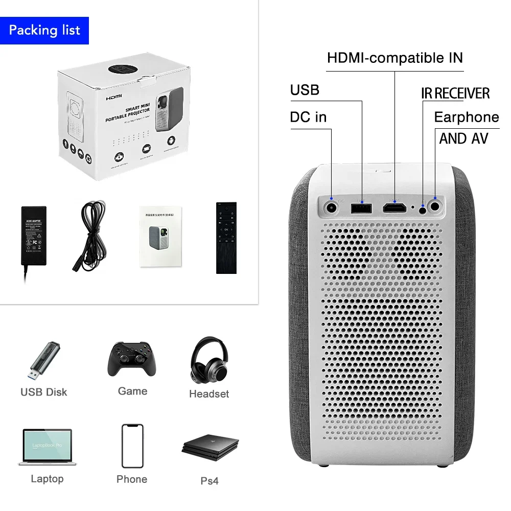 2025Touyinger H6 pro  4k usb c - Home Cinema Portable 评论和价格