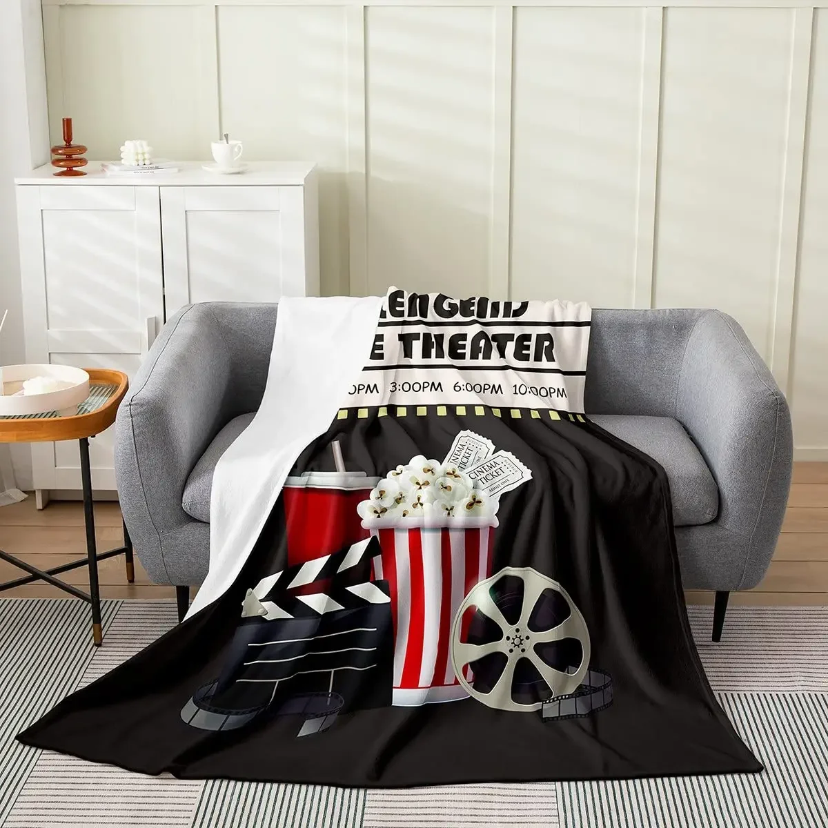 Vintage Cinema Ticket Throw Bl - Home Cinema Couch 评论和价格