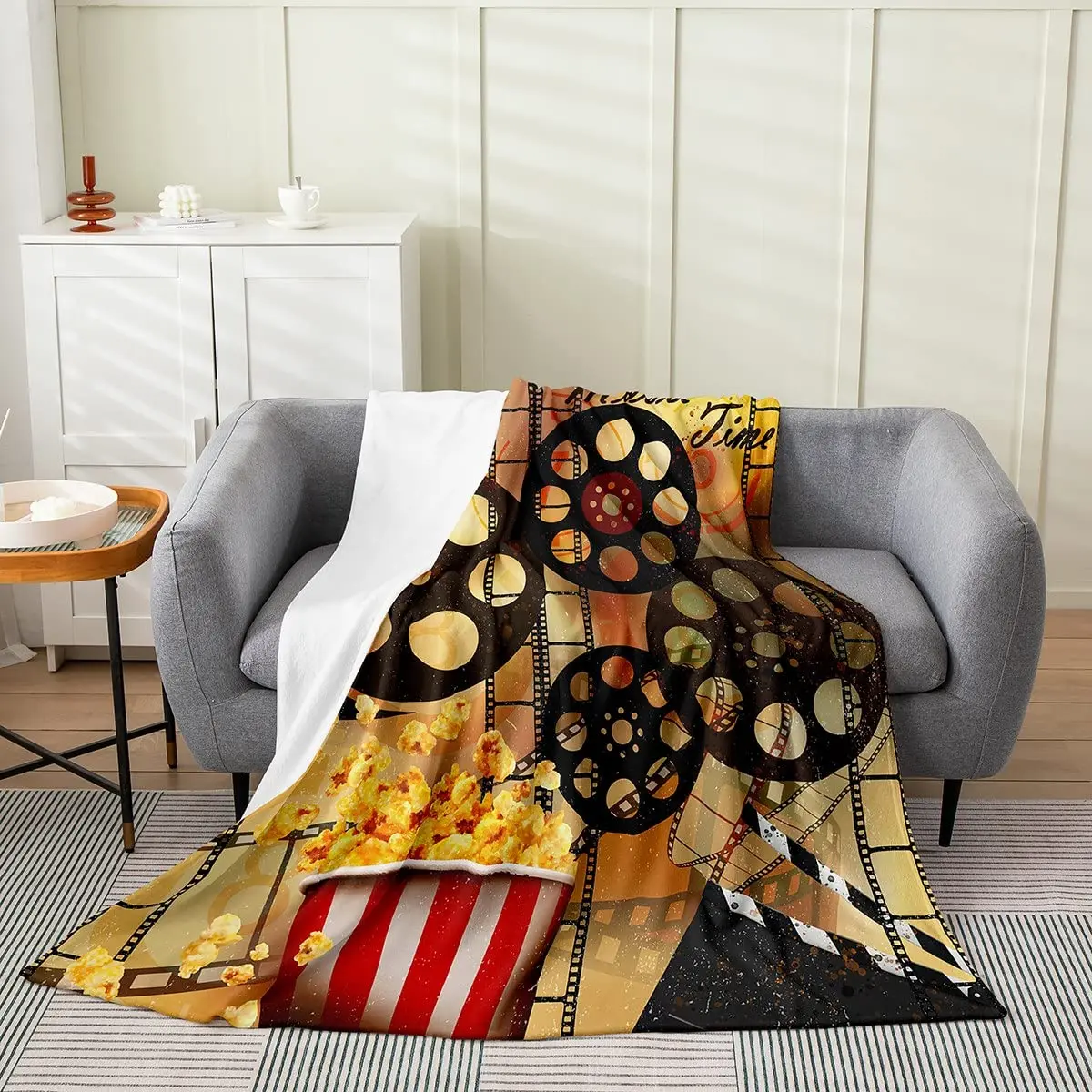 Vintage Cinema Ticket Throw Bl - Home Cinema Couch 评论和价格