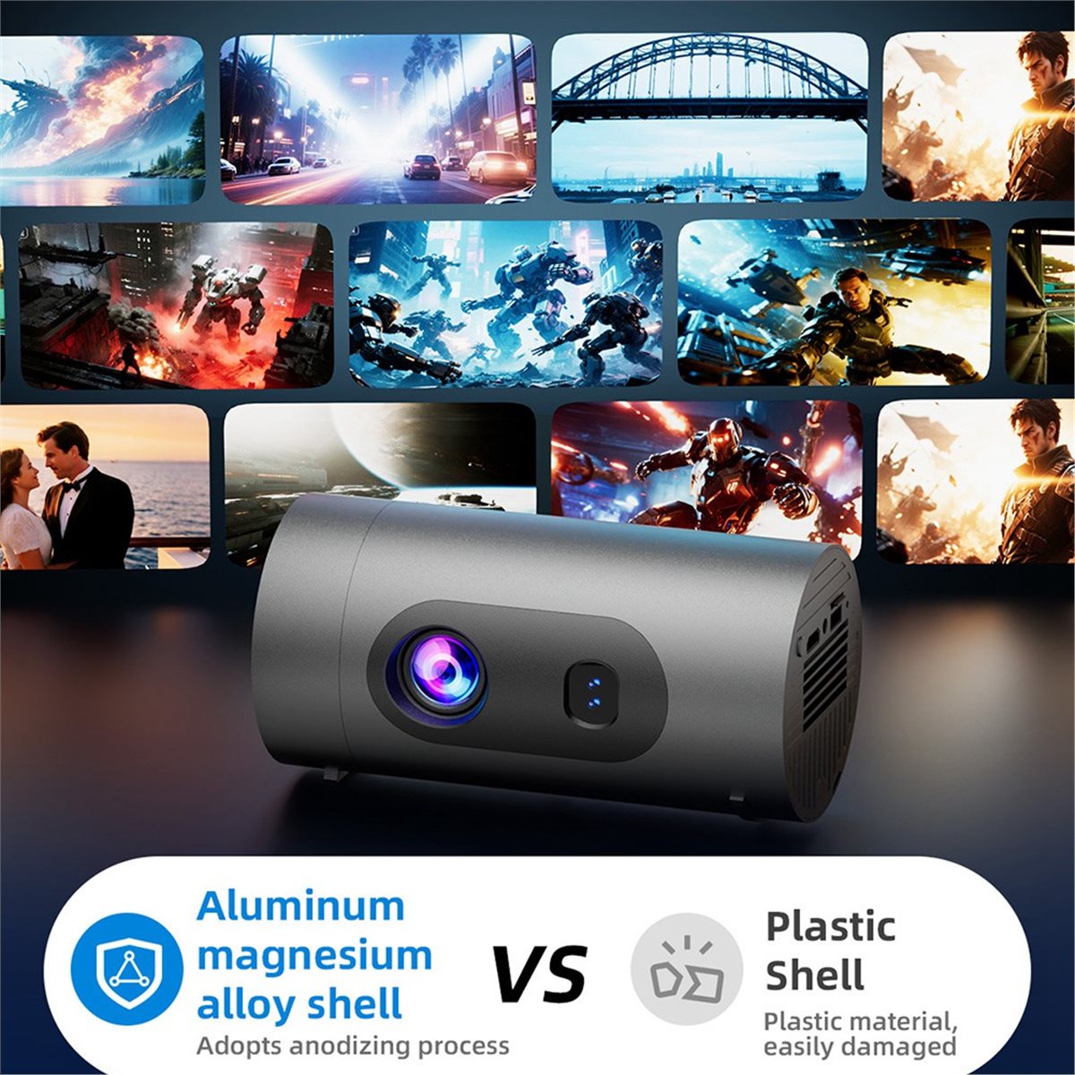 A73T Q8 Mini Android 13 WIFI 6 - Home Cinema Portable 评论和价格