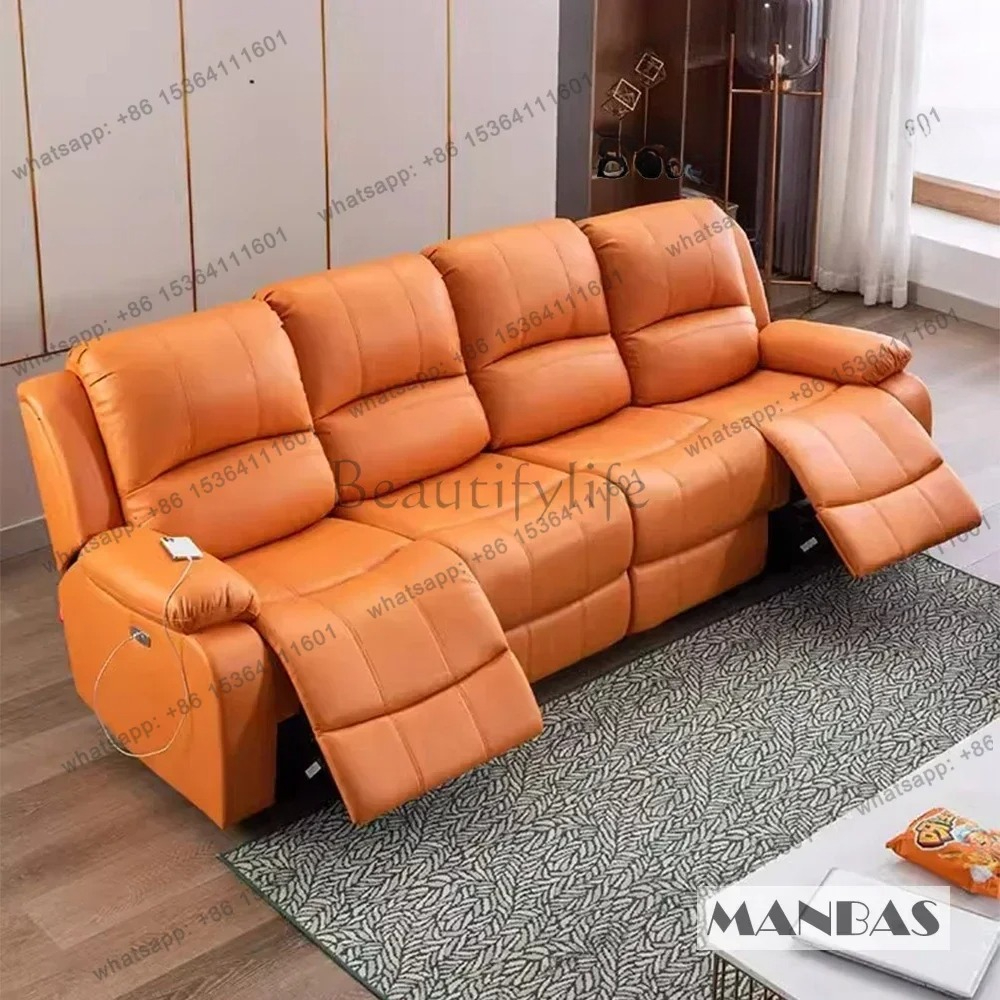 Genuine Leather Manual Electri - Home Cinema Couch 评论和价格