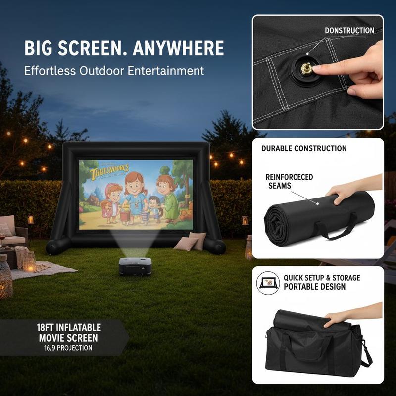 18FT Blow-up Projection Screen - Home Cinema Portable 评论和价格