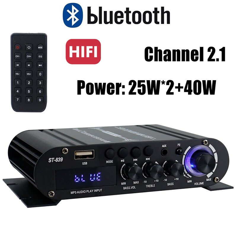 Audio Amplifier ST-839 25W*2+4 - Home Cinema Portable 评论和价格