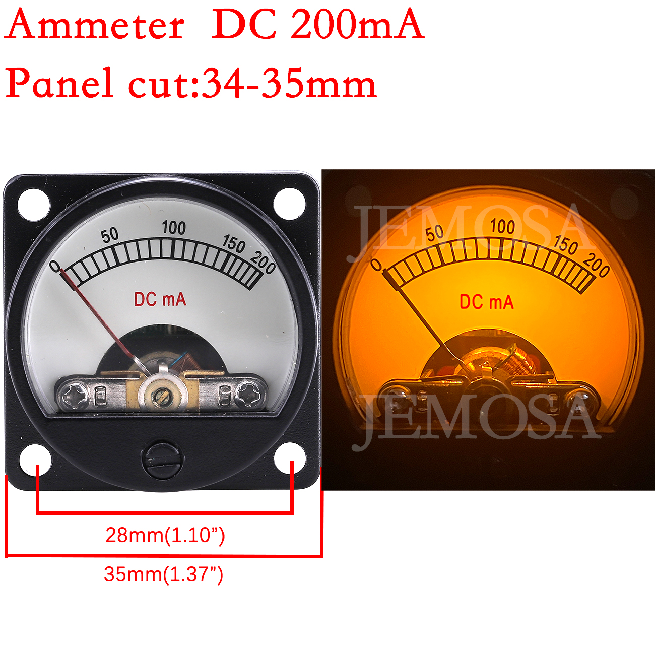 1PC 34mm Ammeter DC 100MA 200M - Home Cinema Hifi 评论和价格