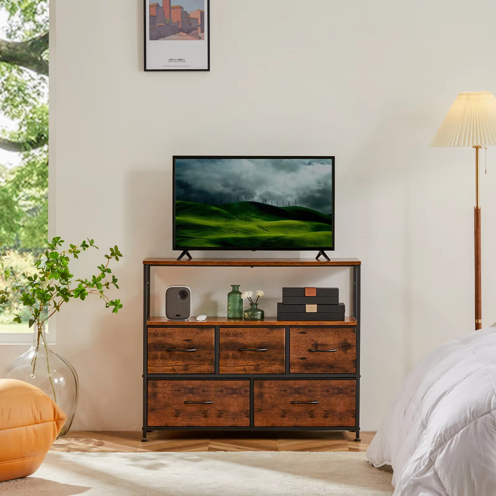 JHK Fireplace TV Stand Dresser - Home Cinema Furniture 评论和价格