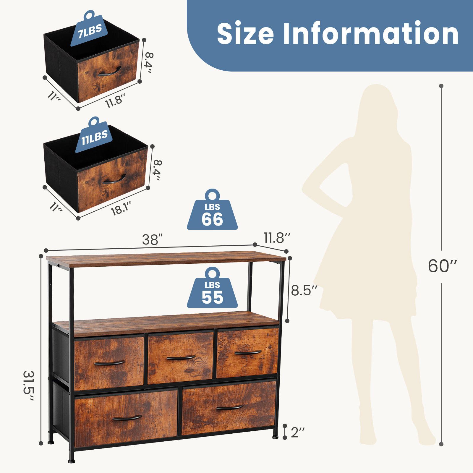 JHK Fireplace TV Stand Dresser - Home Cinema Furniture 评论和价格